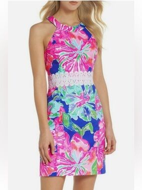 NWOT Lilly Pulitzer Ashlyn Shift Jung Utopia Pink Blue Green Floral Dress